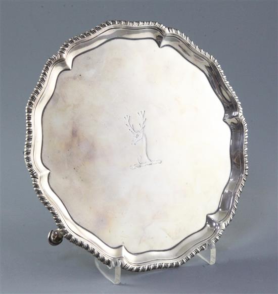 A George III silver salver by Richard Rugg, 13.1 oz.